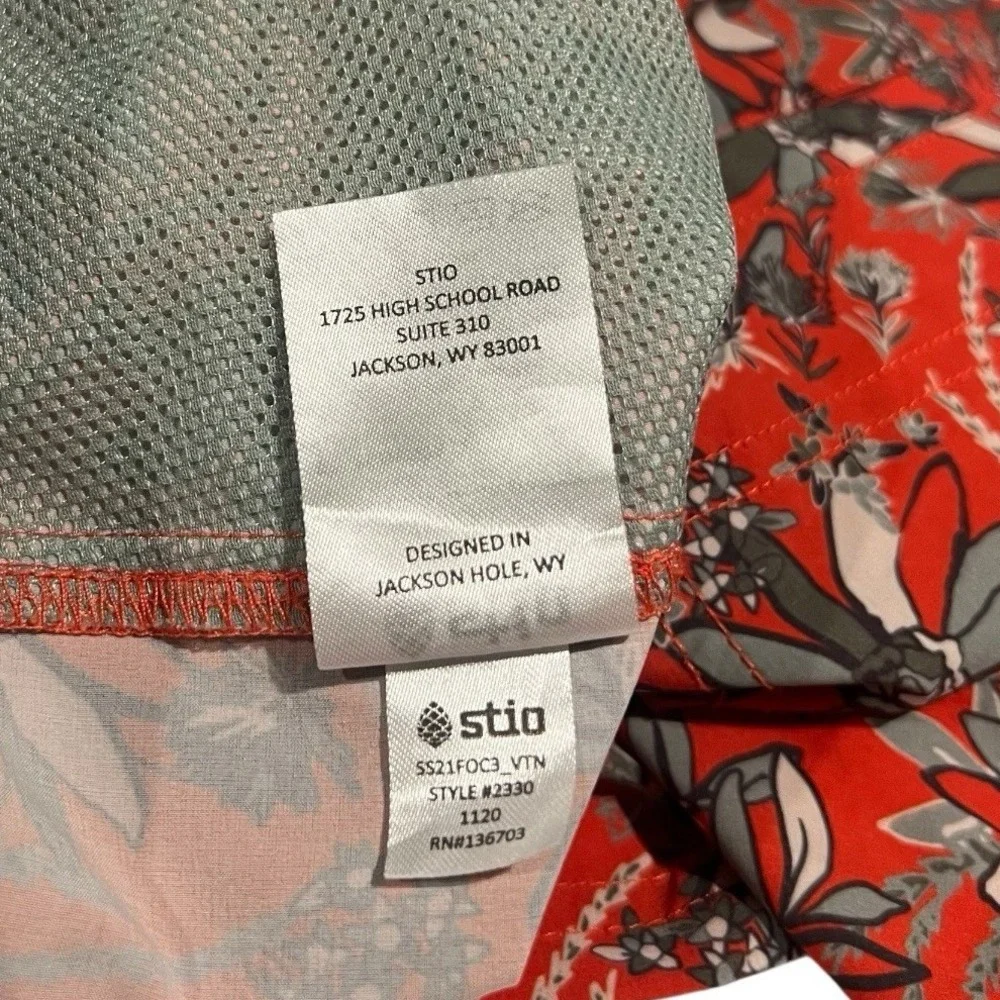 Stio Men's‎ 32 Board Shorts Red Floral Print Lightweight Activewear 16